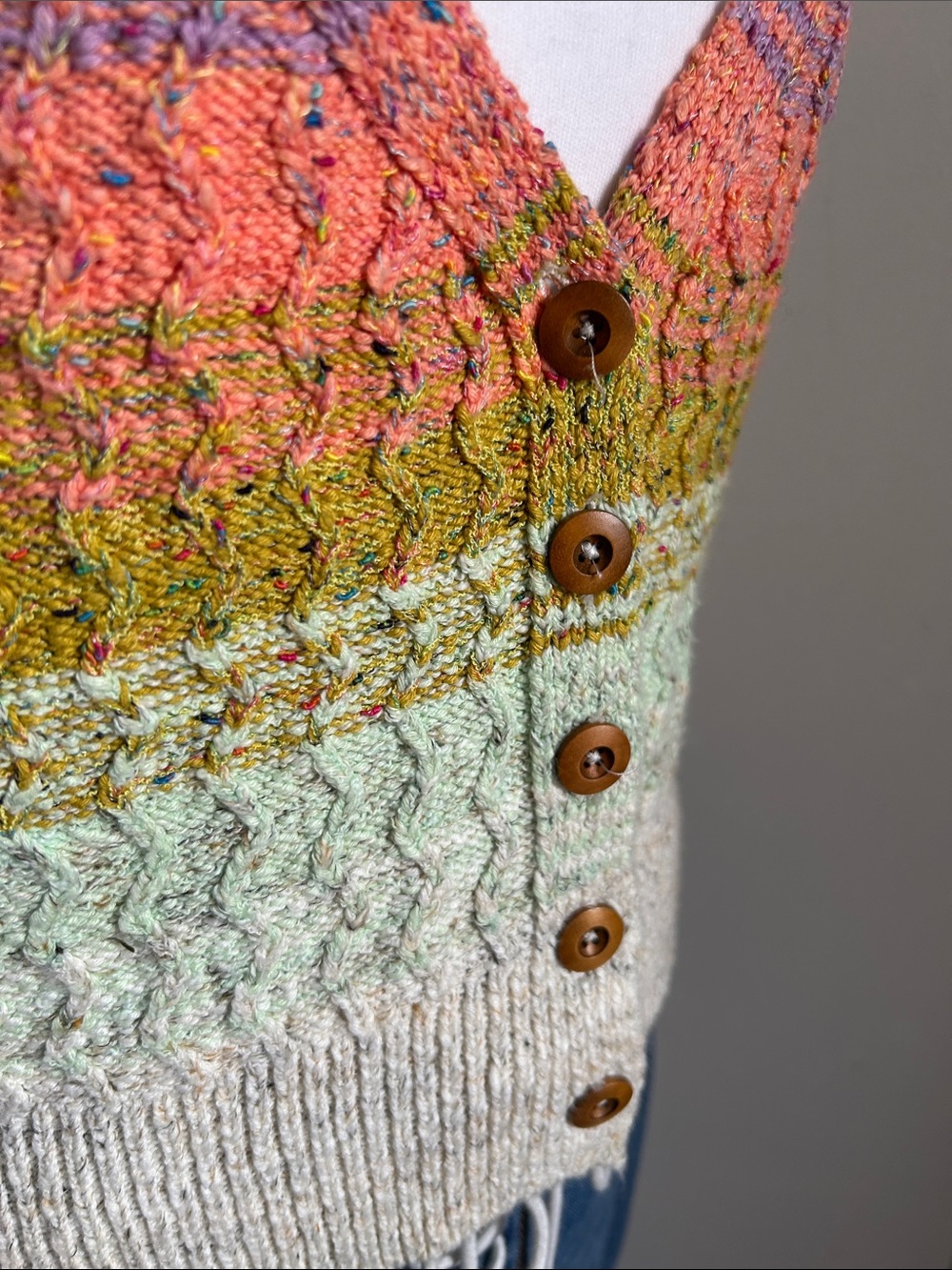 Anthropologie’s Pilcro Samalona Multicolor Gradient Button-Front Sweater Tank - Picture 4 of 11